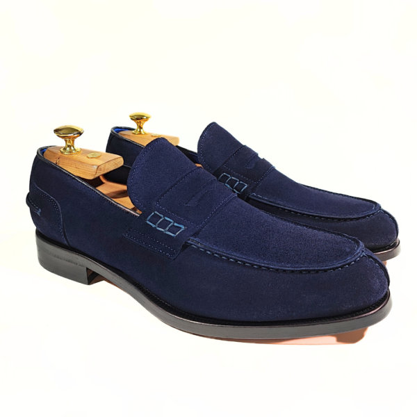 zanni made in Italy, penny loafer in blue color